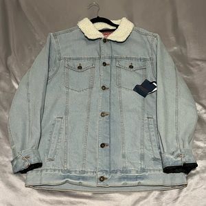 Brooklyn Clothing Co Sherpa Lined Light Blue Denim Jacket